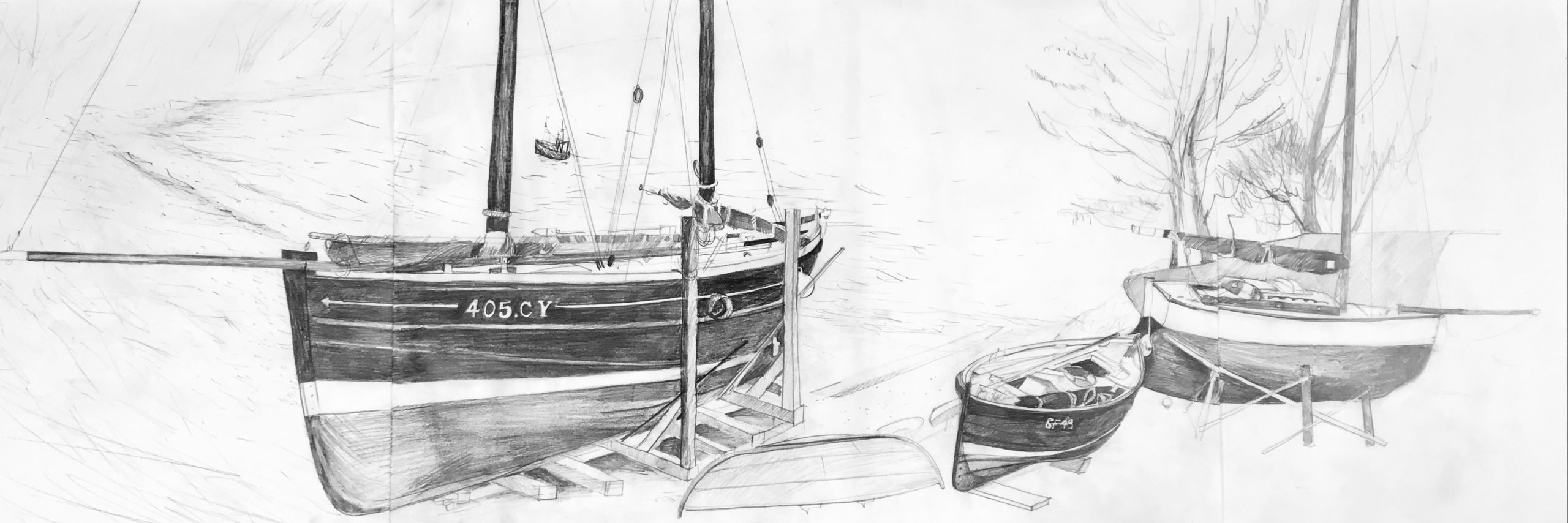 J&L Yard drawing by Charlotte Watters